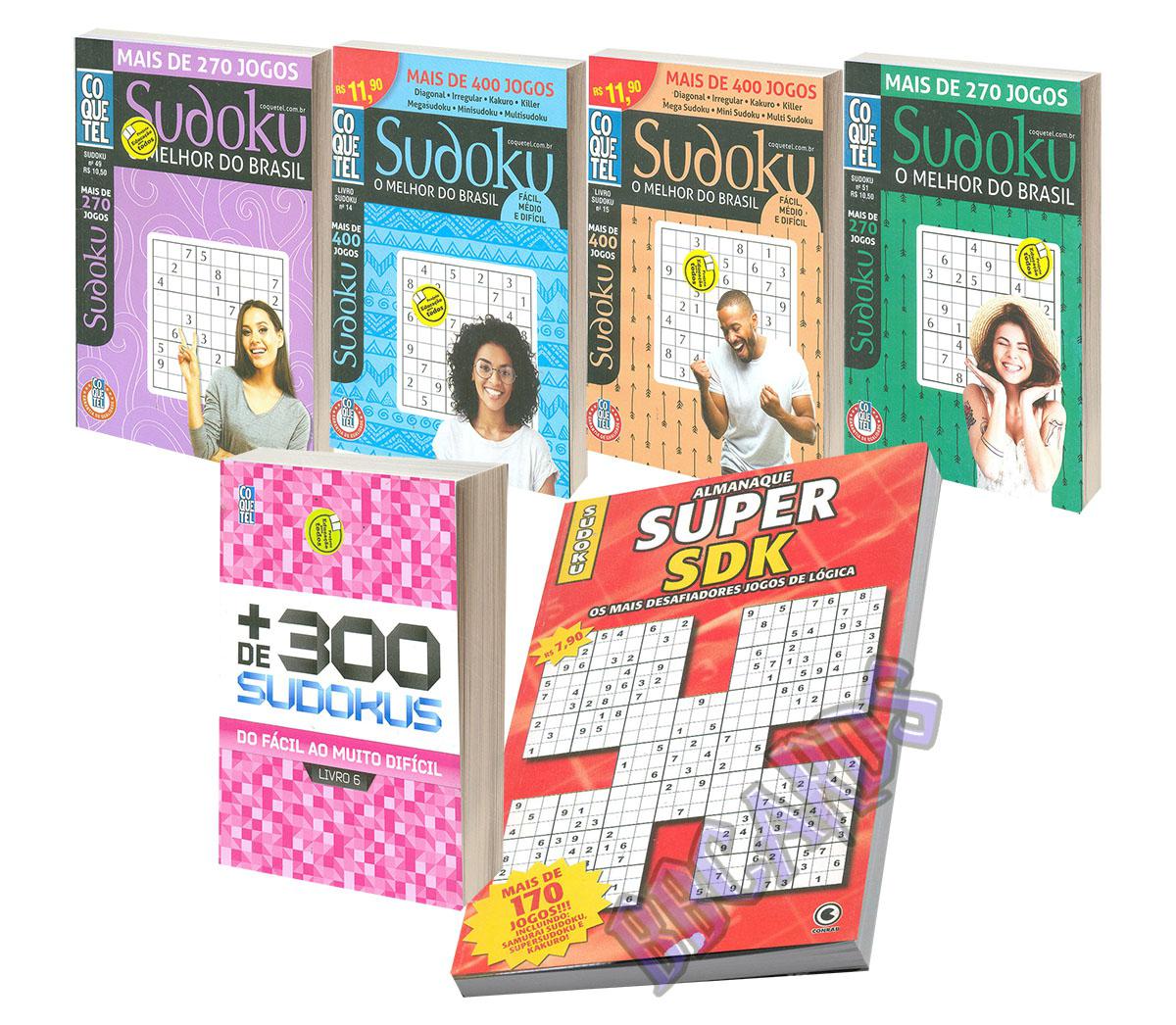 Livro de Passatempos Sudoku Jogos de Lógica Com Números - Coquetel